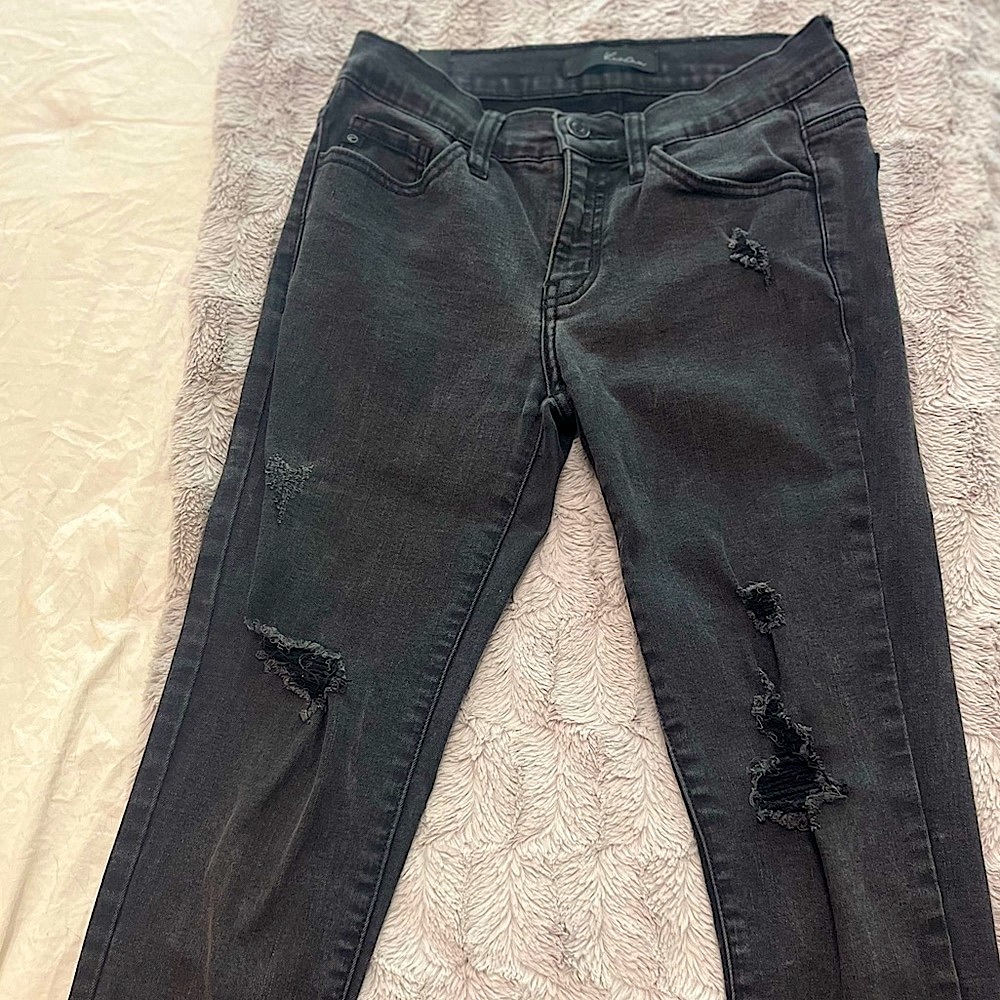 KanCan Distress Skinny Black Wash Jeans
